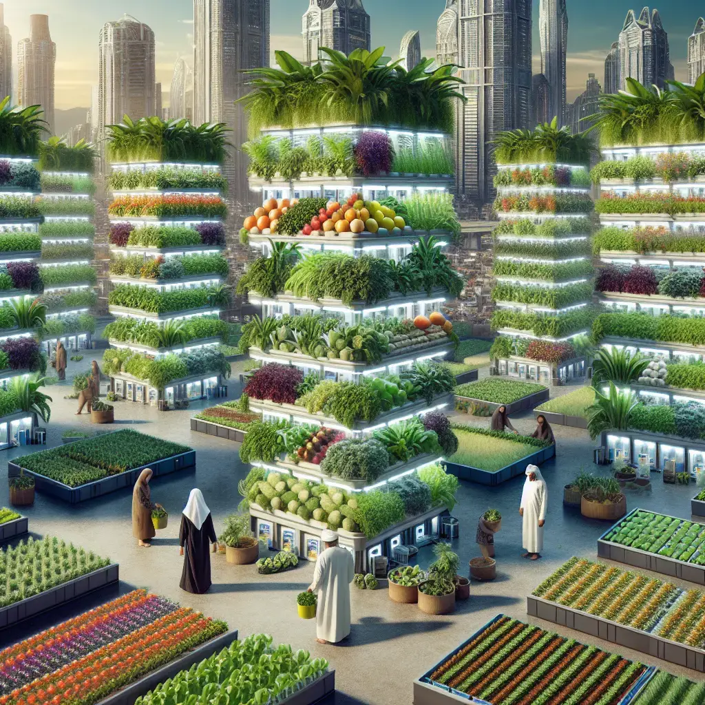 Representation of El futuro de la seguridad alimentaria a través de la agricultura vertical urbana